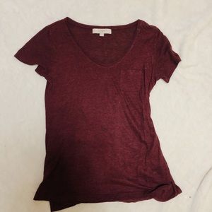 ANN TAYLOR LOFT burgundy t shirt